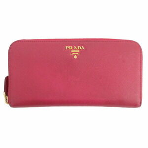 Prada Round Zip Long Wallet Pink Saffiano